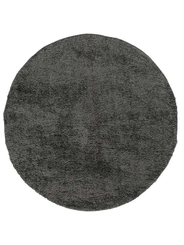 Hochflor-Teppich Aloha Rund in anthrazit