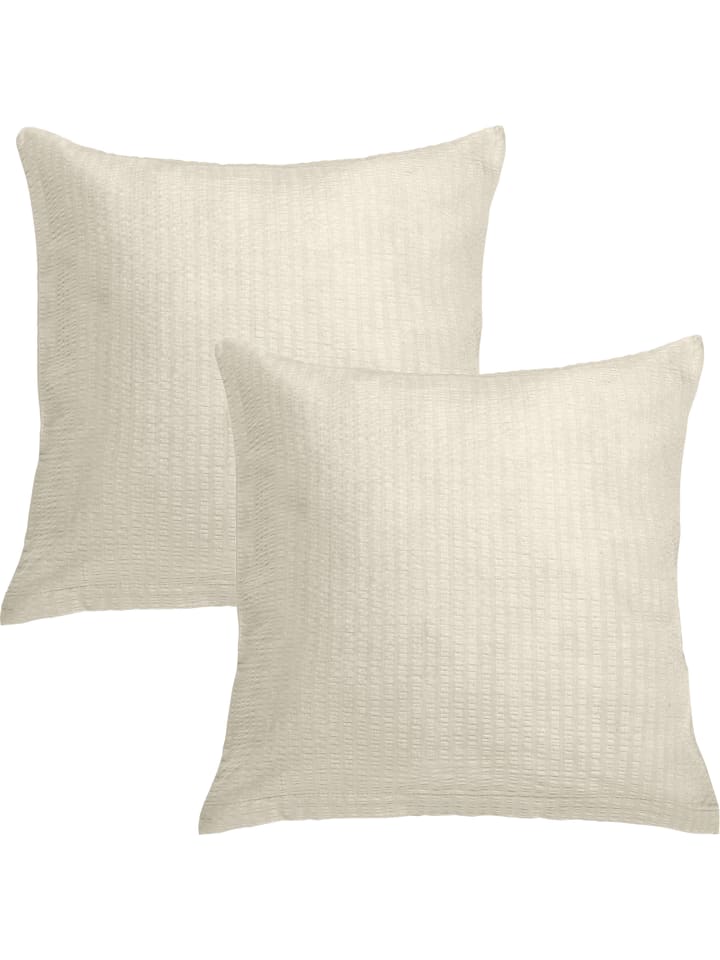 Seersucker Kuschelkissenbezug im 2er-Pack Wertingen in creme