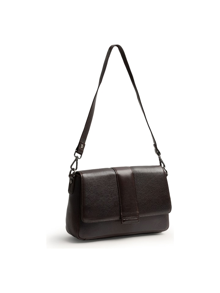 Zora Schultertasche Leder 27 cm brown