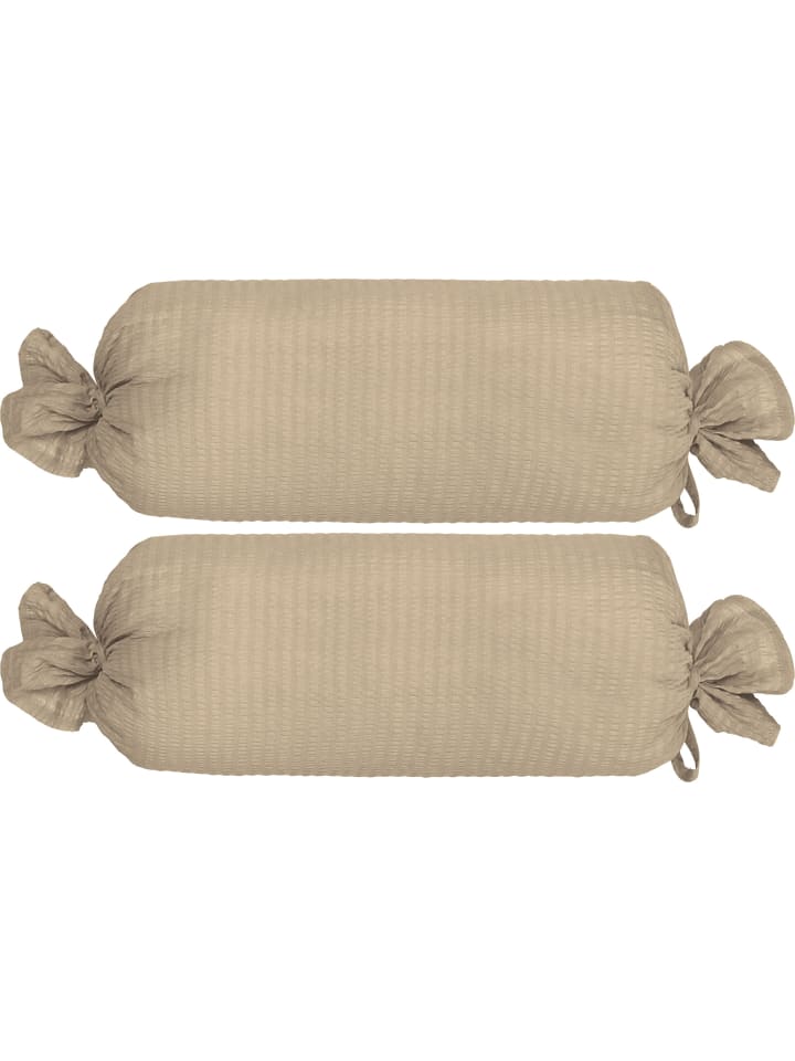 Seersucker Nackenrollenbezug 2er-Pack Wertingen in taupe