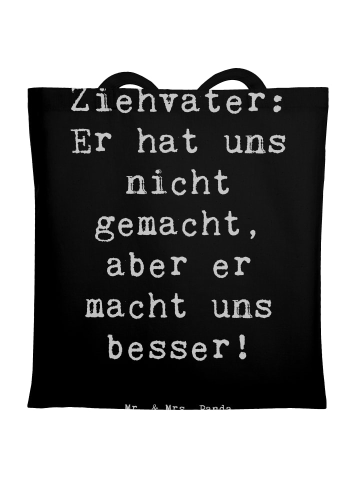 Tragetasche Ziehvater Liebe mit Spruch in Schwarz