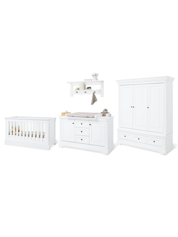 Kinderzimmer-Set Emilia extrabreit groß inkl. Wandregal, 4-tlg.