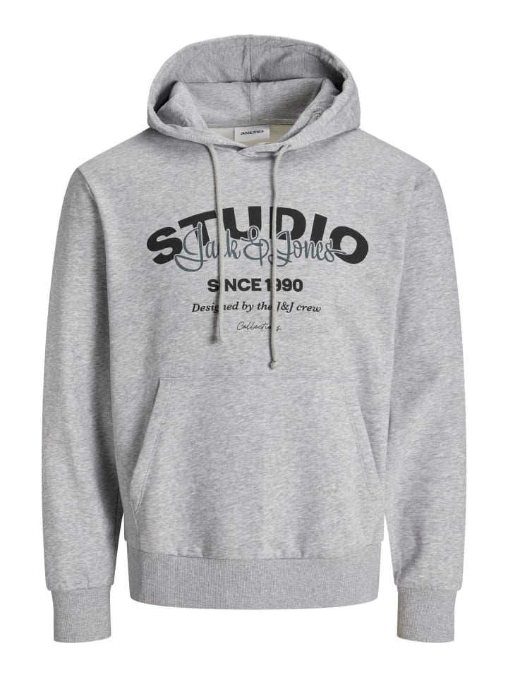 Kapuzenpullover in Light Grey Melange