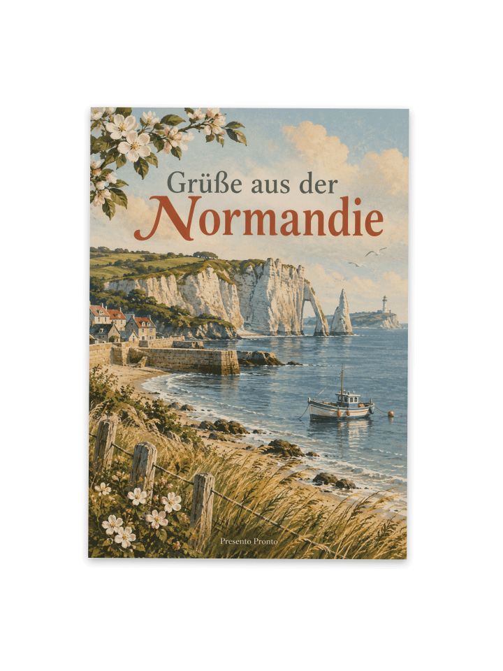 Postkarte Küste nostalgisch Design mit Spruch in Weiß