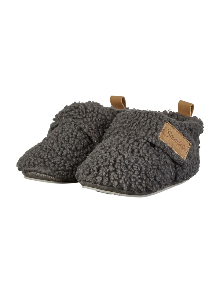 Krabbelschuhe Boucle in eisengrau