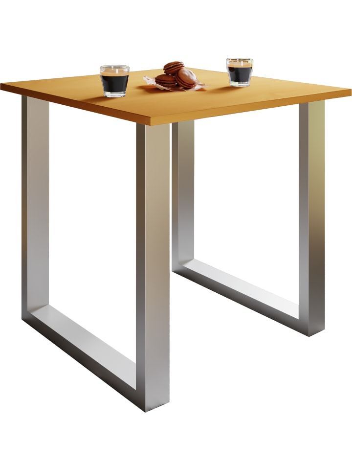 Premium Holz Esstisch Küchentisch Xona U 140x50 in Silber / Buche