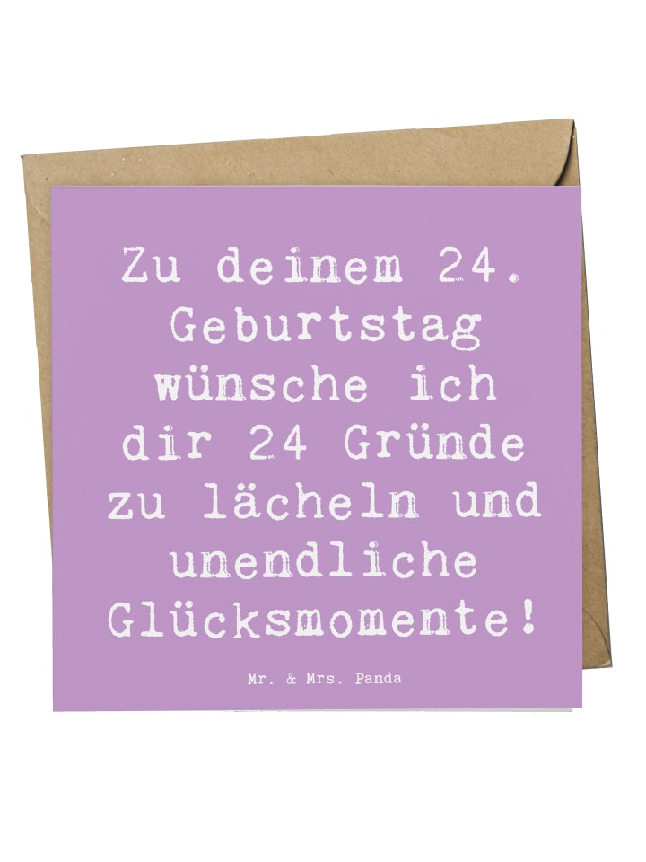 Deluxe Karte Spruch 24. Geburtstag Glück mit Sp... in Lavendeltraum