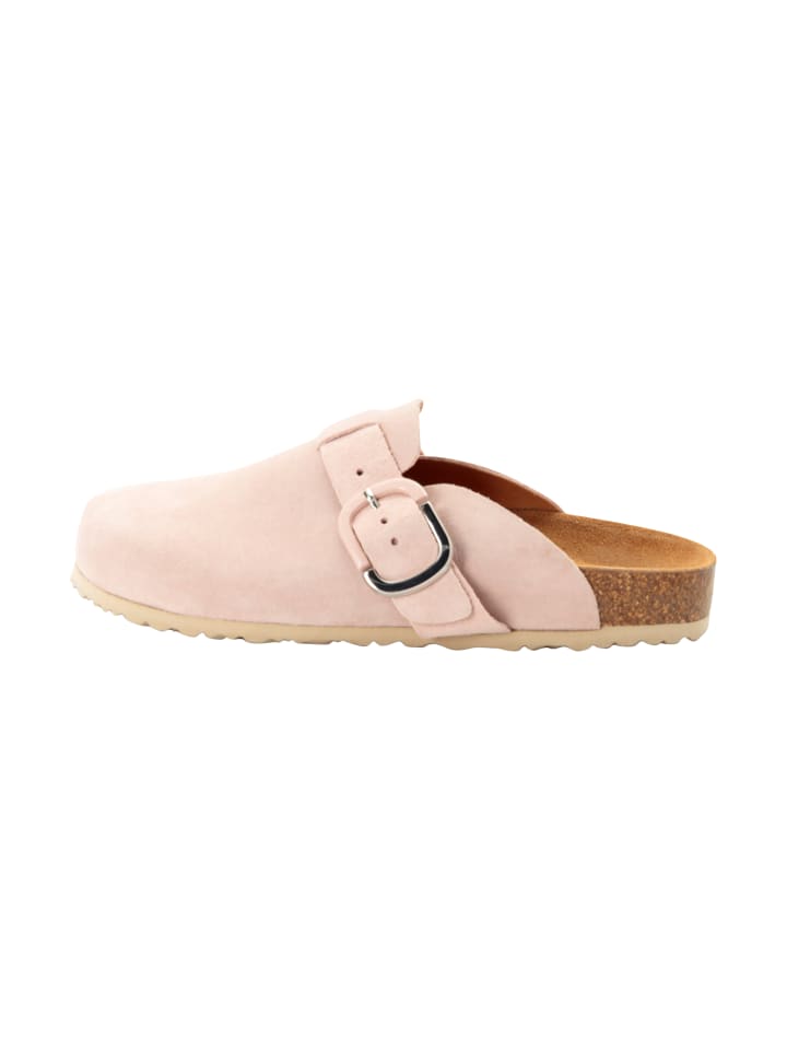 Leder-Pantoletten Rose