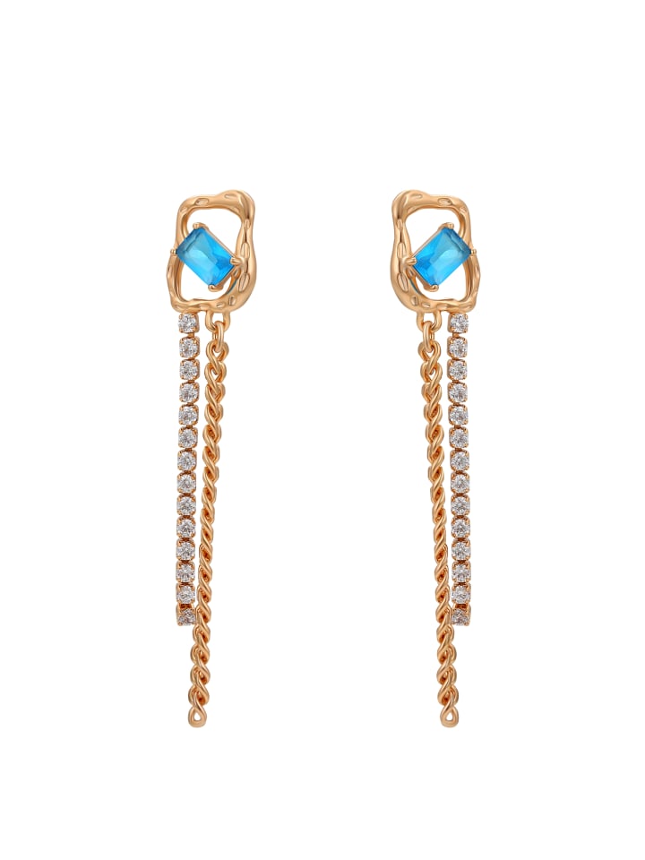 Women Earrings in Rose Gold Turquoise