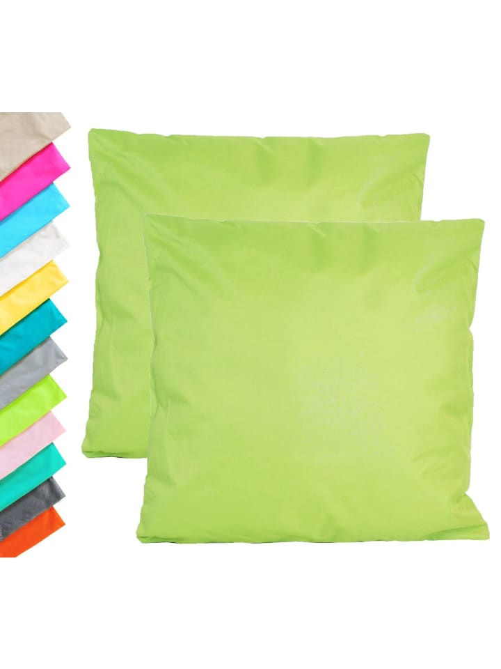 2er Set Outdoor Kissenhülle Kissenbezug 45x45cm in Grün