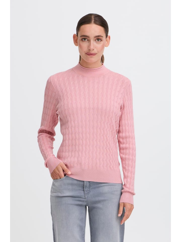 Rollkragenpullover OXSally in Rosa