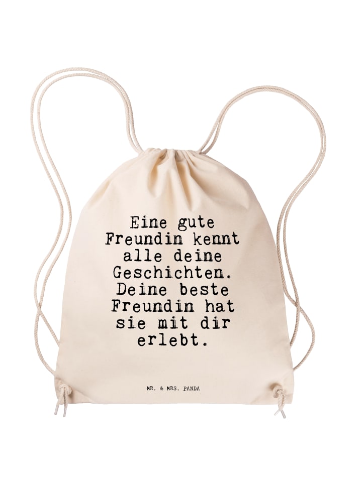 Turnbeutel Eine gute Freundin kennt... mit Spruch in Creme