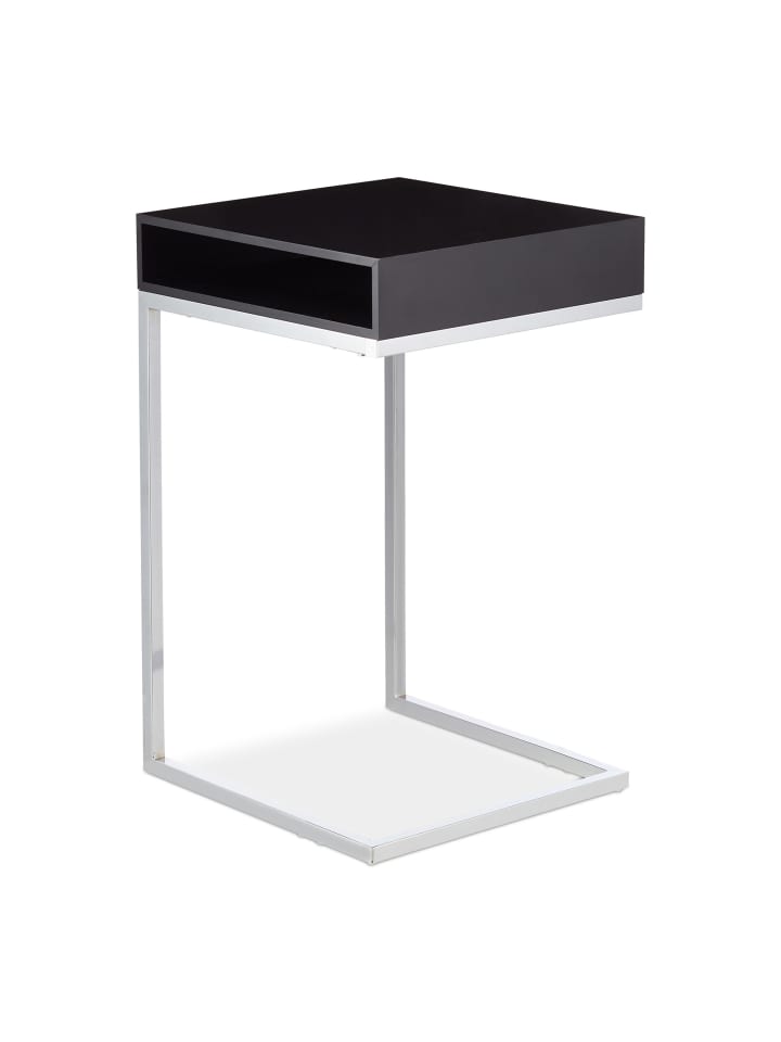 Beistelltisch in Schwarz/ Silber- (B)37 x (H)63 x (T)38 cm