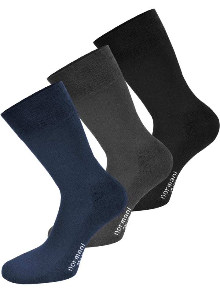 6 Paar Komfortsocken mit Softrand in Marine/Anthrazit/Schwarz
