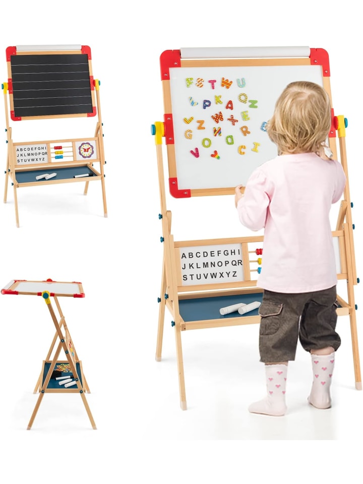 3 in 1 Kinderstaffelei drehbar in Bunt