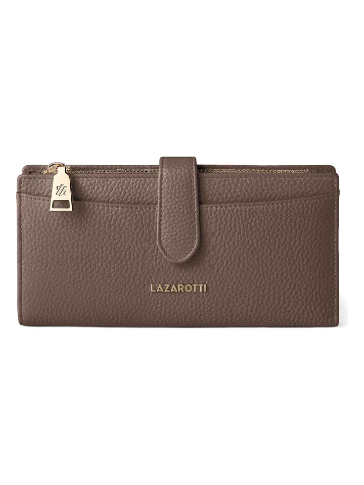 Bologna Leather Geldbörse Leder 20 cm taupe