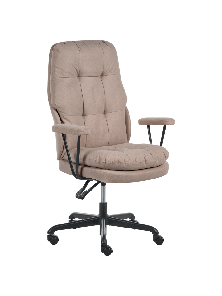 Bürostuhl MELOCUSH in Braun/Schwarz/Silber - (W) 75 x (H) 106 x (L) 66 cm