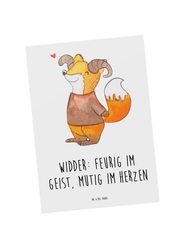Grußkarte Widder Astologie mit Spruch in Weiß