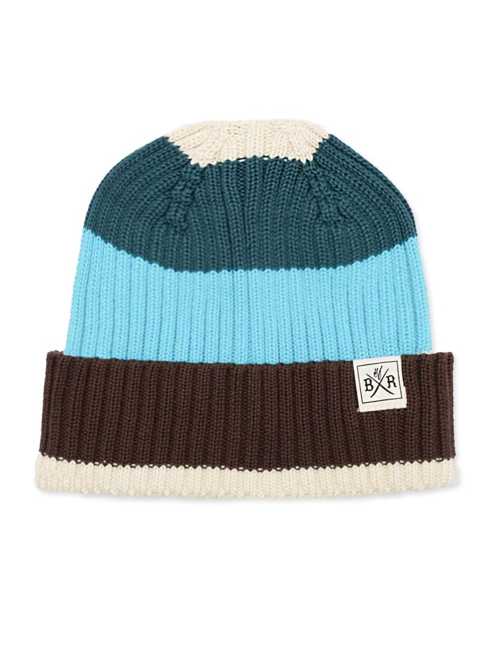 Beanie " Block Rib " in cream-brown