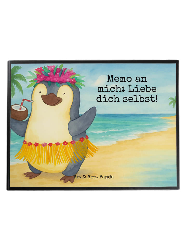 Schreibunterlage Pinguin Kokosnuss Design mit S... in Weiß