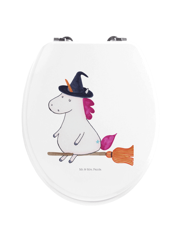 Toilettendeckel Einhorn Hexe ohne Spruch in Weiß