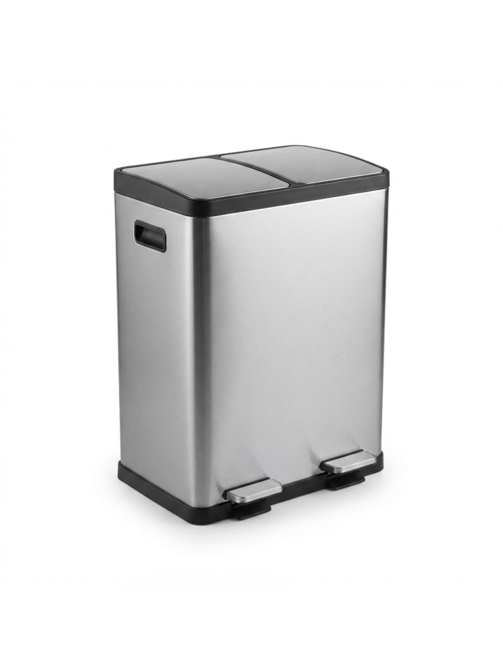 Mülleimer in Silber - 2 x 30 Liter