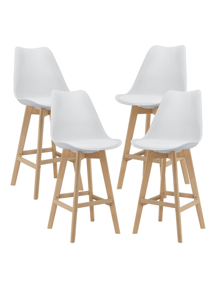 4er-Set Barstuhl Lublin in Weiß (H)105cm (B)48cm (T)58cm