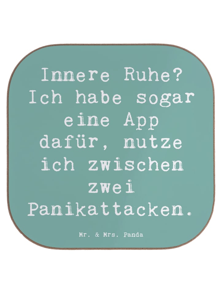 gläseruntersetzer Spruch Innere Ruhe mit Spruch in Meeresbrise