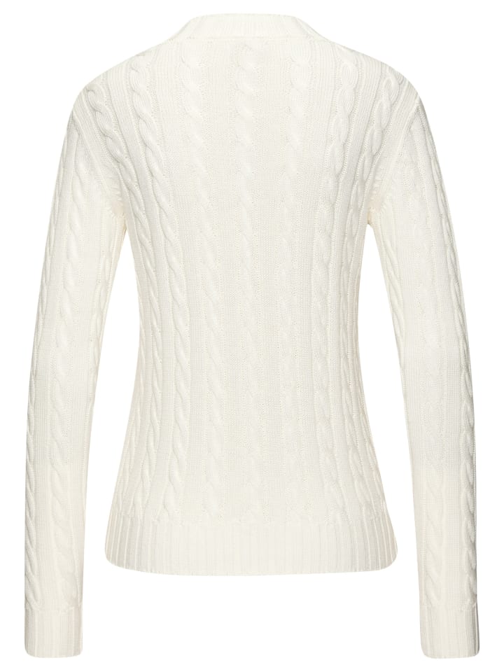 V-Ausschnitt-Pullover in creme