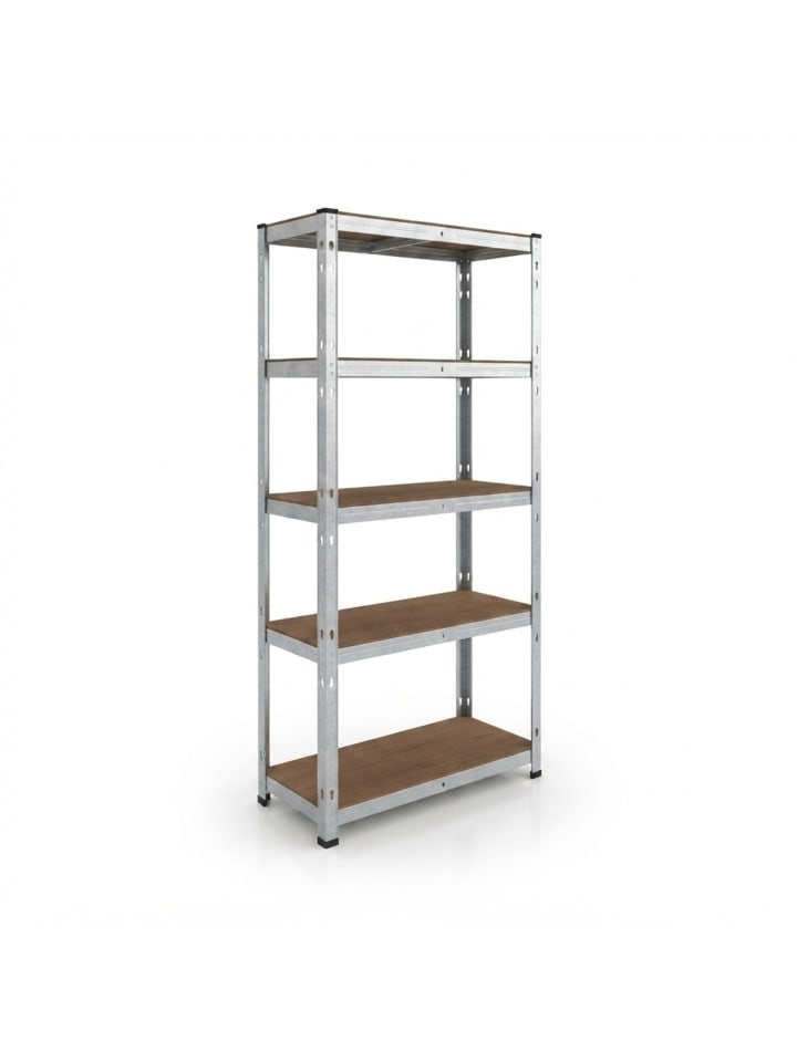 Schwerlastregal in Silber - (B)75 x (H)180 x (T)30 cm