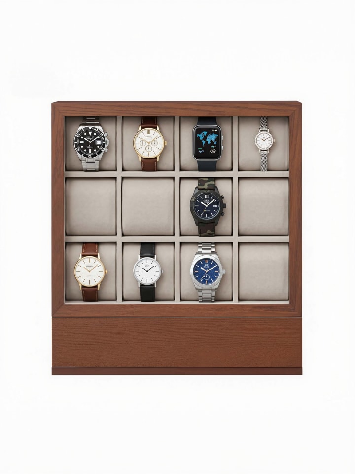 Uhrenbox Anicia in Braun - (B)30 x (H)33.2 x (T)15.5 cm