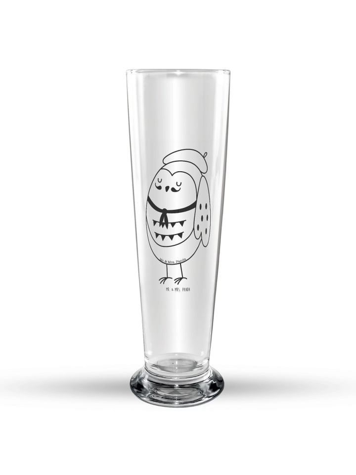 Bierglas Eule Frankreich ohne Spruch in Transparent