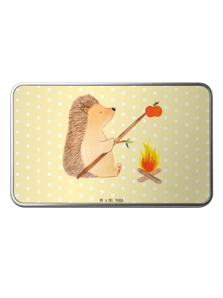 Aufbewahrungsbox Igel Grillen ohne Spruch in Gelb Pastell