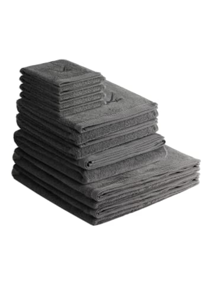 9-teiliges Set: Handtuch Frottier-Serie "Classic" in Anthrazit