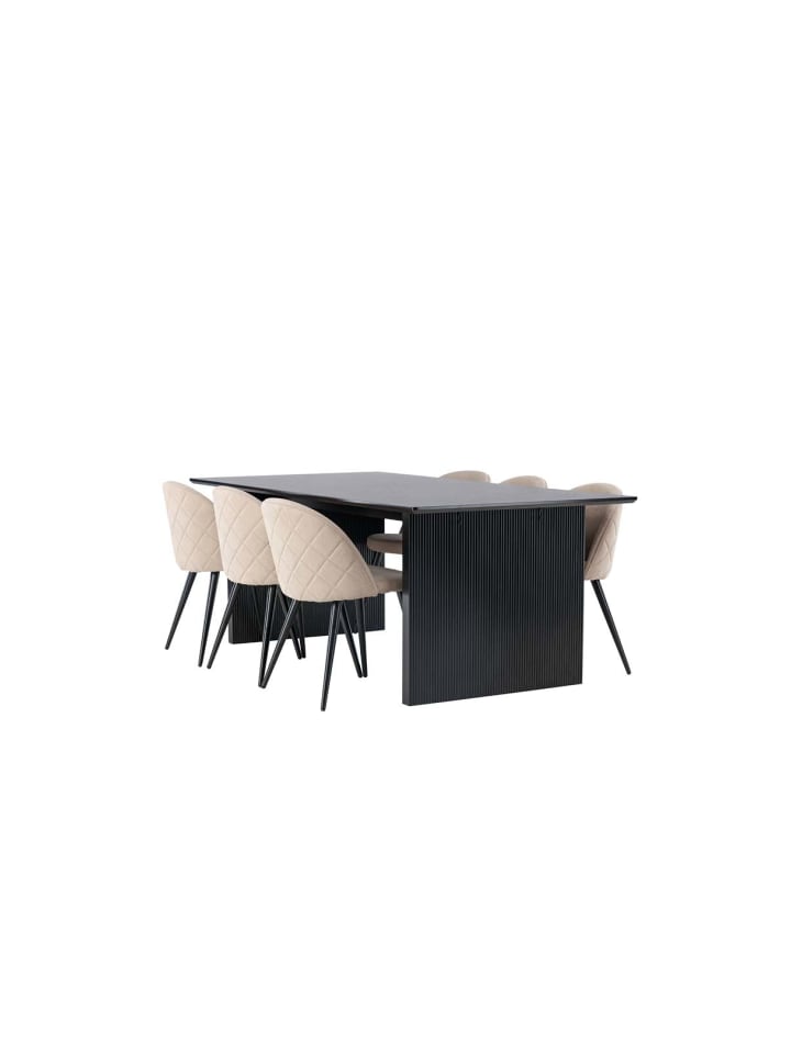 Essgruppe Vail 4 ( 7-teilig) Schwarz 100 x 200 cm