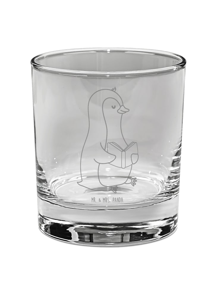 Glas Pinguin Buch ohne Spruch in Transparent