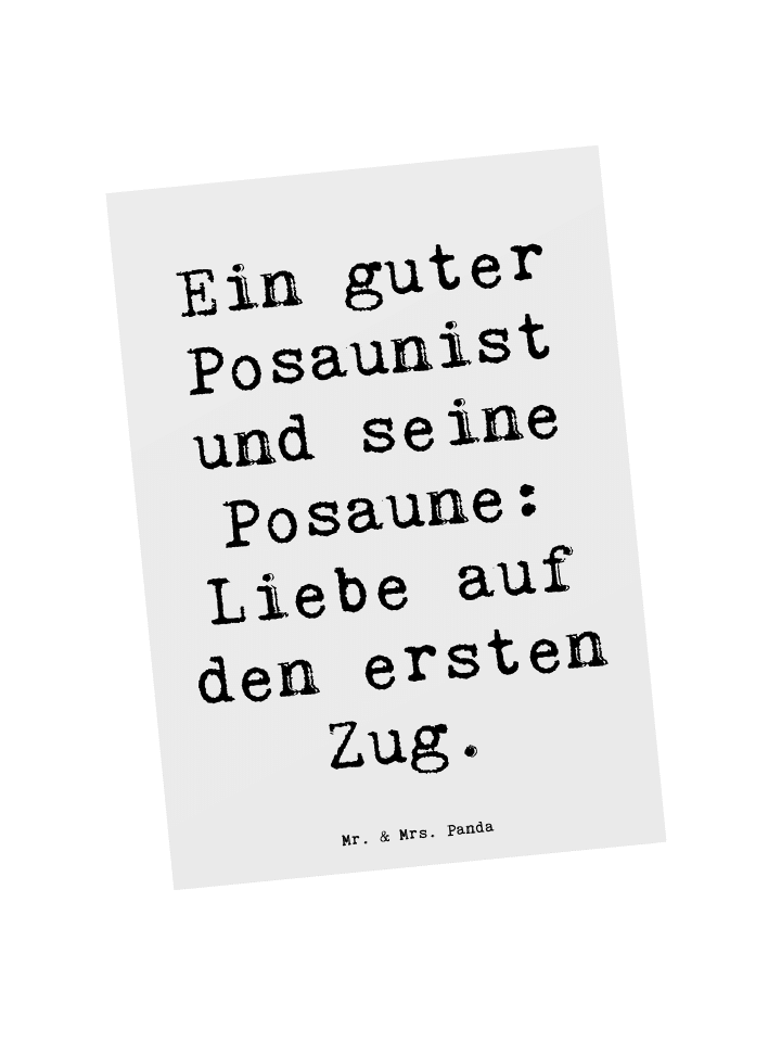 Postkarte Spruch Posaune Liebe mit Spruch in Weiß