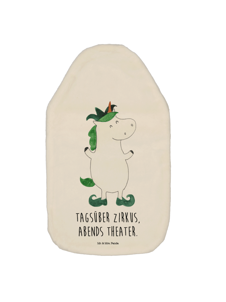 Wärmflasche Einhorn Joker mit Spruch in Weiß
