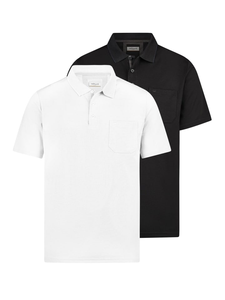 Poloshirt Basic in Schwarz / weiß