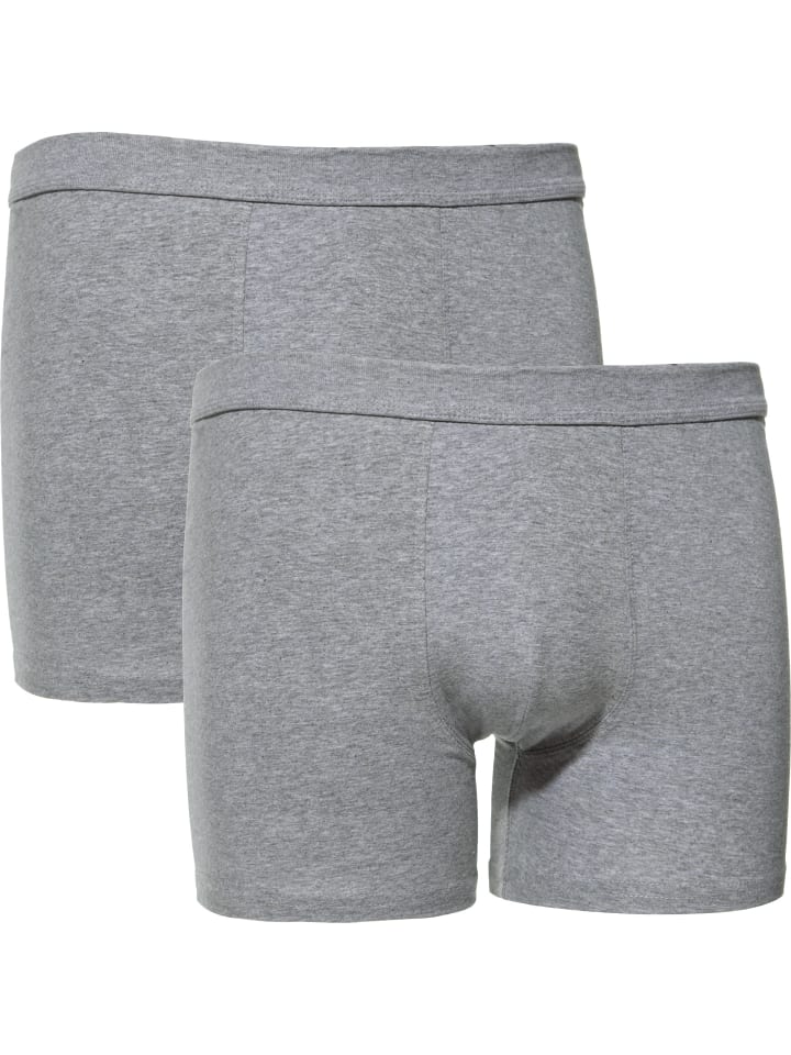 Baumwolle, Single-Jersey Pants 2er-Pack in grau meliert