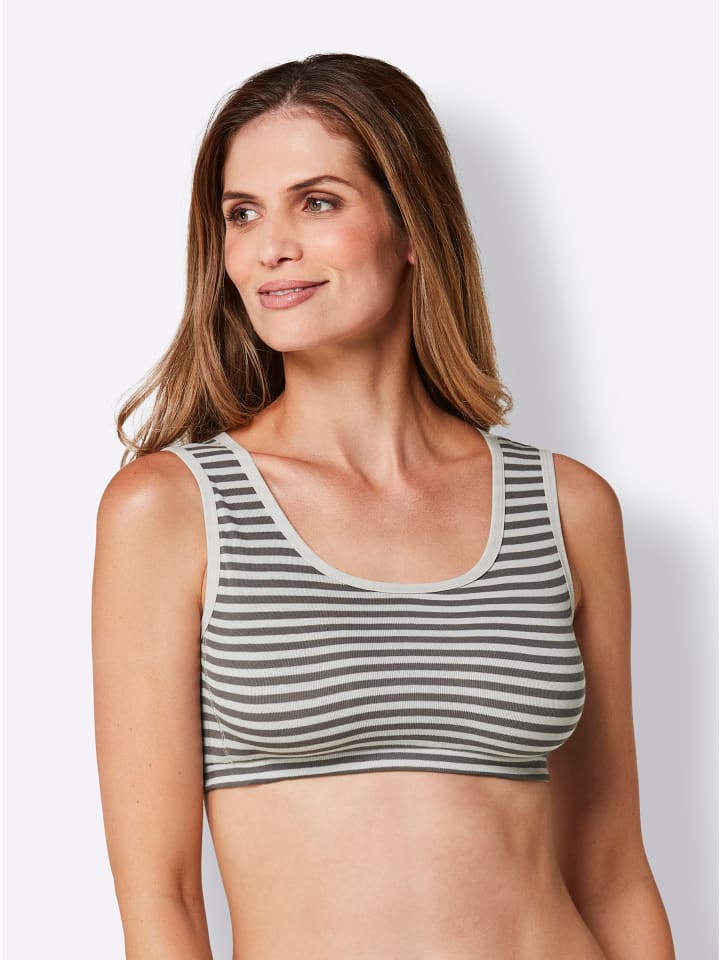 Bustier in anthrazit-geringelt