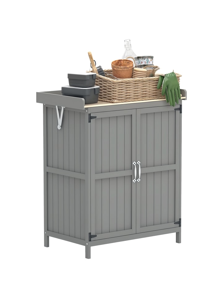 Gartenschrank,74cm x 43cm x 88cm,grau