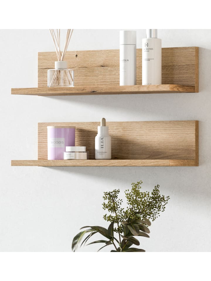 Regal Evoke Eiche 51 cm, Badezimmer Regal 2er Set