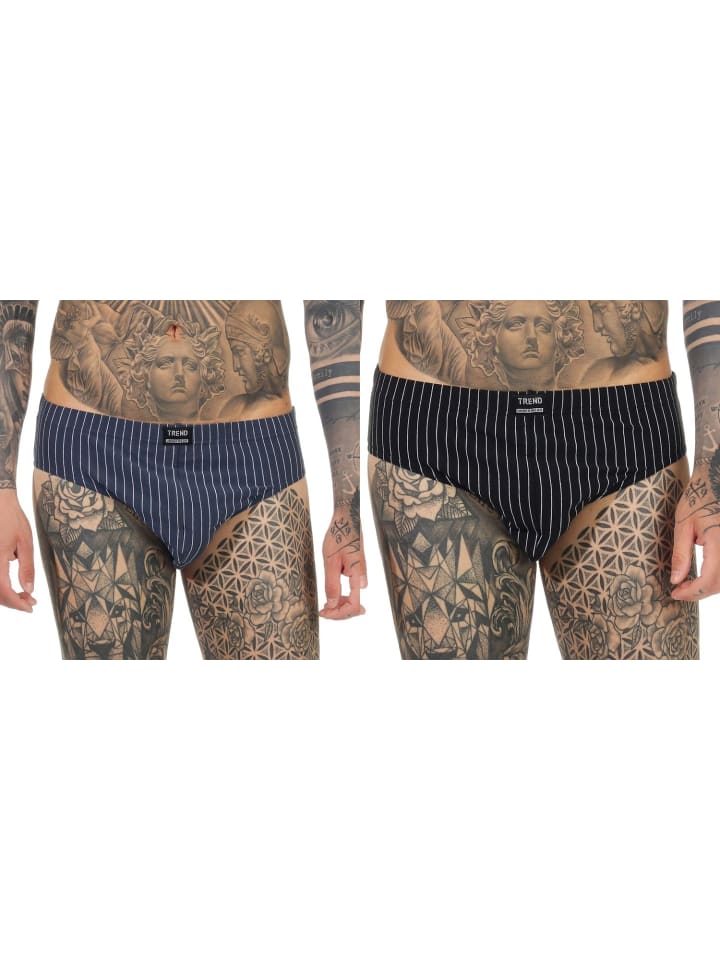 Rio Slip Unterhosen zeitlosem Design - 66471 in Ringel schwarz/weiß