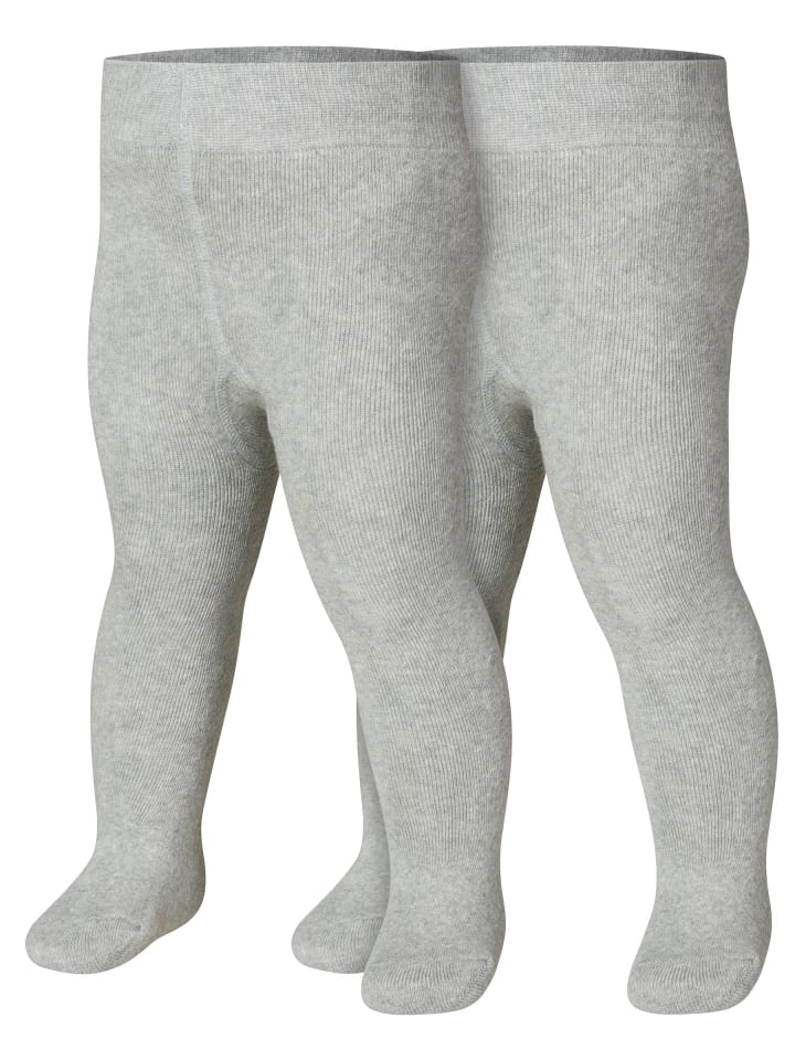Thermo-Strumpfhose uni Doppelpack in Grau/Melange