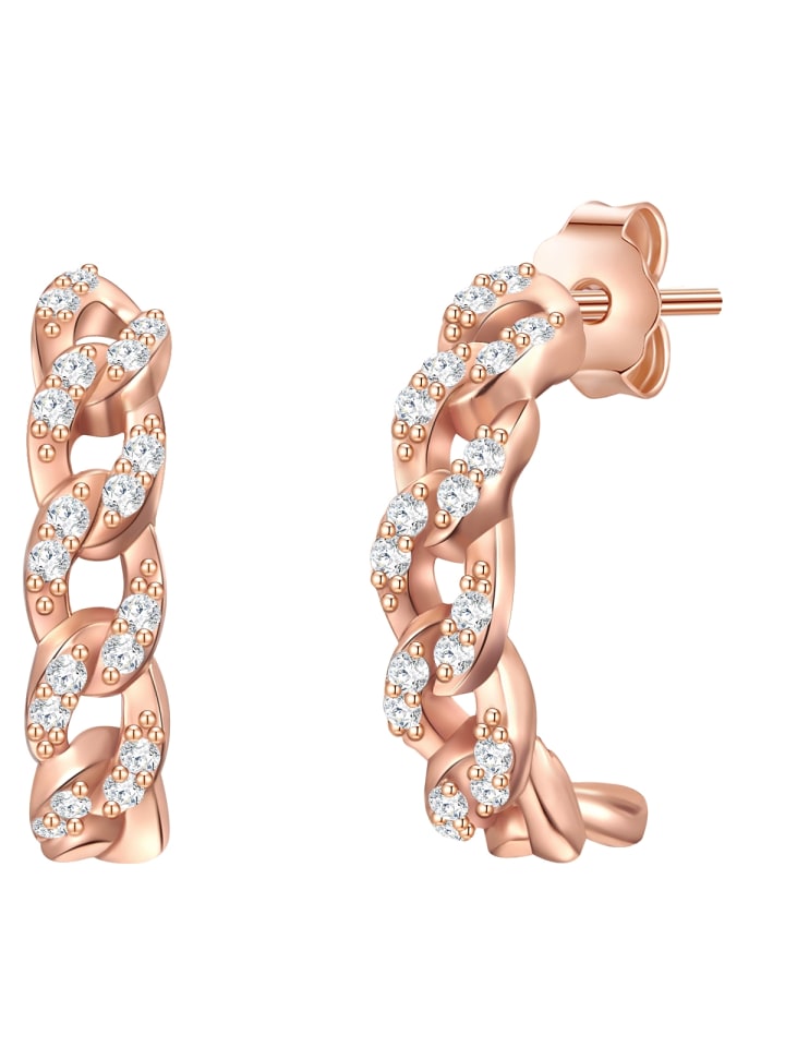 Creolen aus Sterling Silber mit Zirkonia in roségold