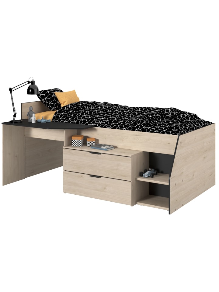HOCHBETT Parisot Milky 90x200 Holznachbildung Weiß/Japanische Eiche