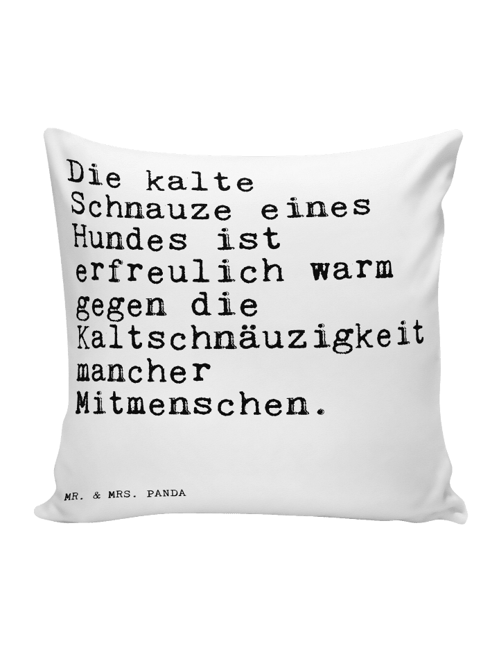 Kopfkissen Unsere Türen sind nicht... mit Spruch in Weiß