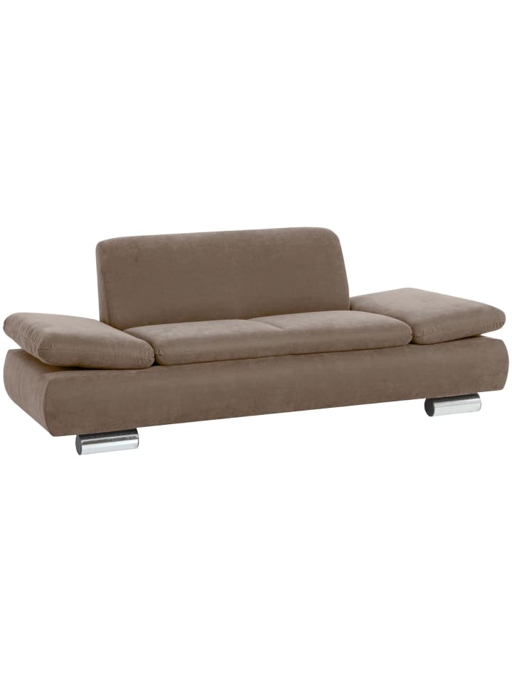 SOFA 2-Sitzer Kaye Bezug Veloursstoff Metallfuß verchromt / sahara