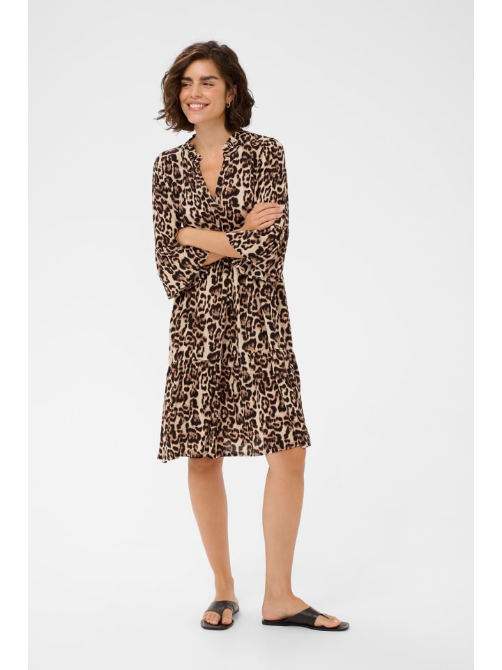 Kleid KAellen A-shape in Naturel Leopard Print